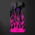 y2k black pink flames glass case for realme 5 image