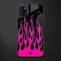 y2k black pink flames glass case for samsung galaxy a31 image
