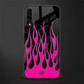 y2k black pink flames glass case for samsung galaxy a70s image