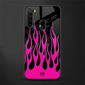 y2k black pink flames glass case for redmi note 8 image