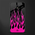y2k black pink flames glass case for redmi 8a image