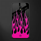 y2k black pink flames glass case for redmi 8a image