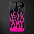 y2k black pink flames glass case for samsung galaxy s9 image