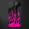 y2k black pink flames glass case for oppo a9 2020 image