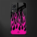 y2k black pink flames glass case for vivo x60 pro image