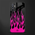 y2k black pink flames glass case for vivo v23e image