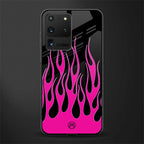 y2k black pink flames glass case for samsung galaxy s20 ultra image