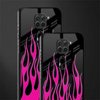 y2k black pink flames glass case for redmi note 9 image-2