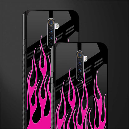 y2k black pink flames glass case for realme x2 pro image-2