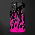 y2k black pink flames glass case for samsung galaxy s20 fe image