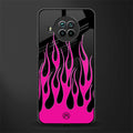 y2k black pink flames glass case for mi 10i image