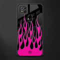 y2k black pink flames glass case for poco c31 image