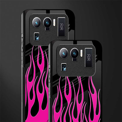 y2k black pink flames glass case for mi 11 ultra 5g image-2