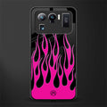 y2k black pink flames glass case for mi 11 ultra 5g image