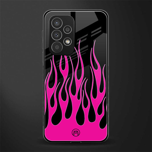y2k black pink flames back phone cover | glass case for samsung galaxy a23