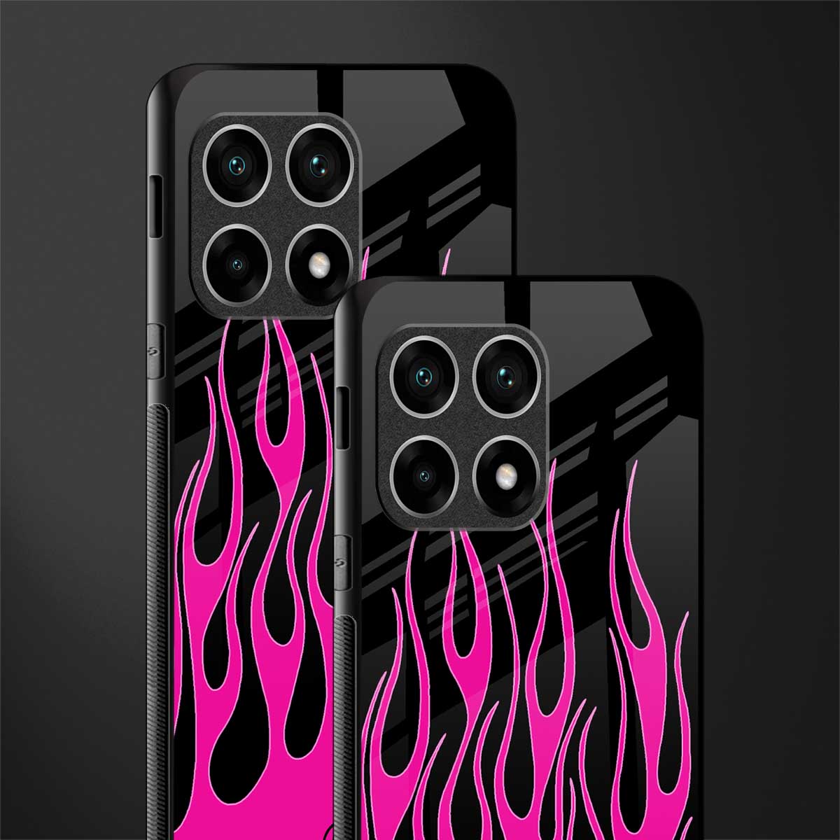 y2k black pink flames glass case for oneplus 10 pro 5g image-2