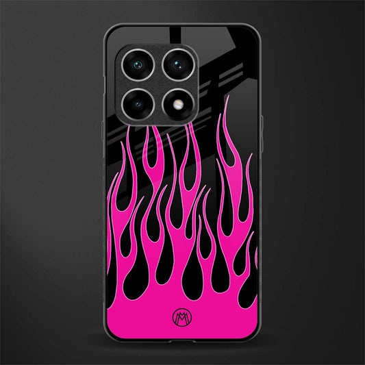 y2k black pink flames glass case for oneplus 10 pro 5g image
