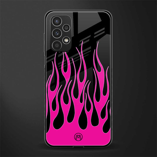 y2k black pink flames back phone cover | glass case for samsung galaxy a13 4g