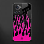 y2k black pink flames back phone cover | glass case for oneplus 10r 5g