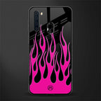 y2k black pink flames glass case for samsung a21 image