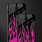 y2k black pink flames glass case for oneplus 8 image-2