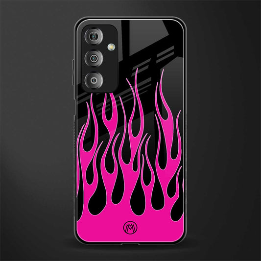 y2k black pink flames back phone cover | glass case for samsung galaxy f23 5g