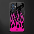 y2k black pink flames back phone cover | glass case for oneplus 9