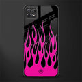y2k black pink flames back phone cover | glass case for samsung galaxy f42