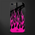y2k black pink flames glass case for iphone 8 image