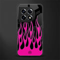 y2k black pink flames back phone cover | glass case for oneplus 11