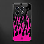 y2k black pink flames back phone cover | glass case for oneplus 11