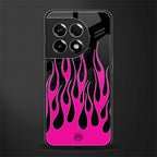 y2k black pink flames back phone cover | glass case for oneplus 11r