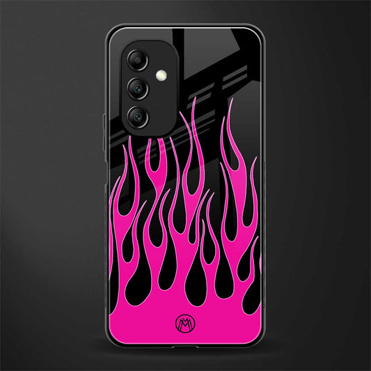 y2k black pink flames back phone cover | glass case for samsung galaxy a14 5g