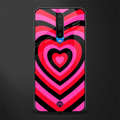 y2k black pink hearts aesthetic glass case for poco x2 image