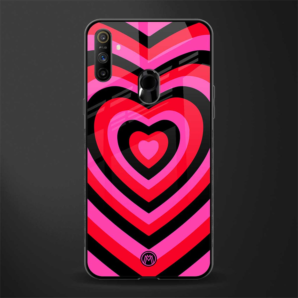 y2k black pink hearts aesthetic glass case for realme narzo 10a image