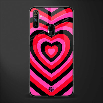 y2k black pink hearts aesthetic glass case for realme narzo 20a image