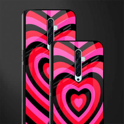 y2k black pink hearts aesthetic glass case for oppo reno 2f image-2