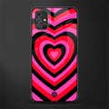 y2k black pink hearts aesthetic glass case for samsung galaxy m51 image