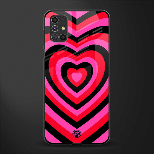 y2k black pink hearts aesthetic glass case for samsung galaxy m31s image
