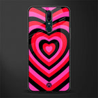 y2k black pink hearts aesthetic glass case for oppo a9 image