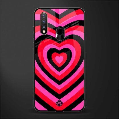 y2k black pink hearts aesthetic glass case for vivo y19 image