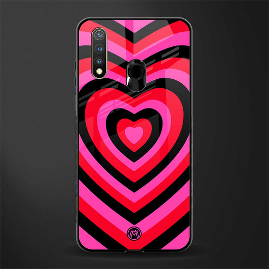 y2k black pink hearts aesthetic glass case for vivo y19 image