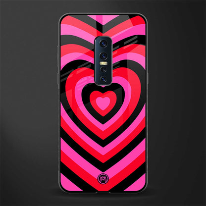 y2k black pink hearts aesthetic glass case for vivo v17 pro image