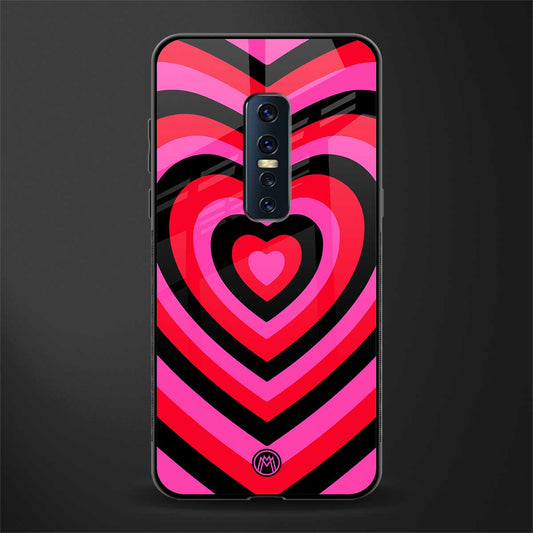 y2k black pink hearts aesthetic glass case for vivo v17 pro image