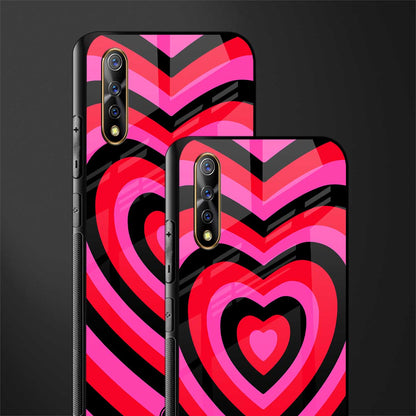 y2k black pink hearts aesthetic glass case for vivo z1x image-2