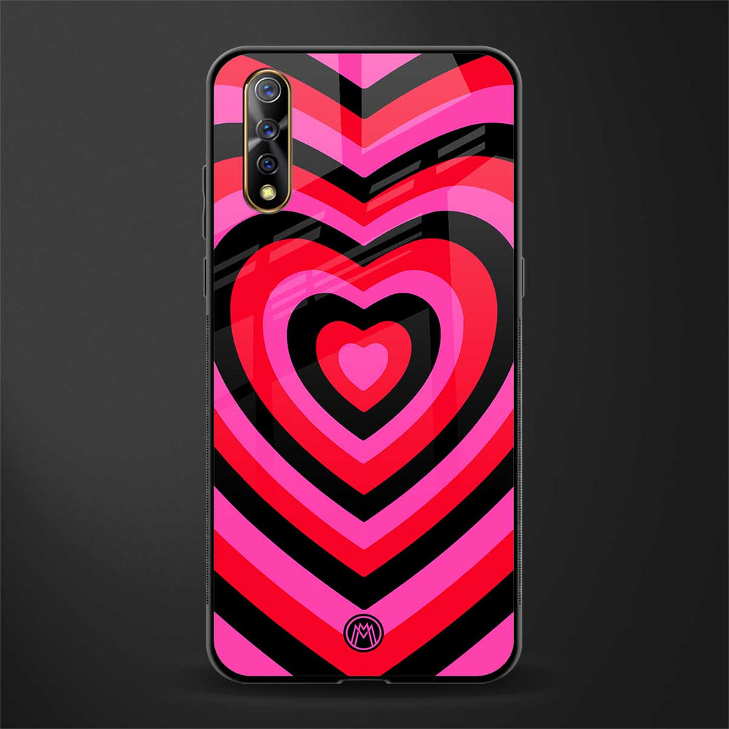 y2k black pink hearts aesthetic glass case for vivo z1x image