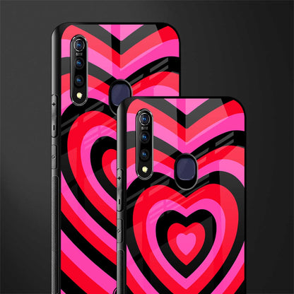 y2k black pink hearts aesthetic glass case for vivo z1 pro image-2