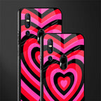 y2k black pink hearts aesthetic glass case for vivo v15 image-2