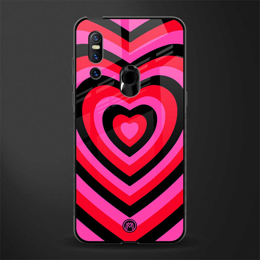 y2k black pink hearts aesthetic glass case for vivo v15 image