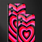 y2k black pink hearts aesthetic glass case for vivo v15 pro image-2